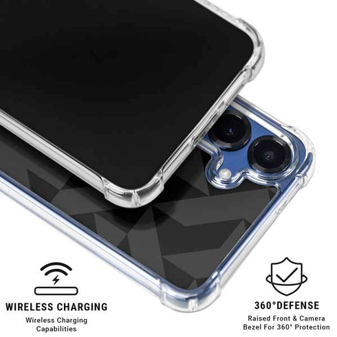 Black Geometric Galaxy S25 Clear Case